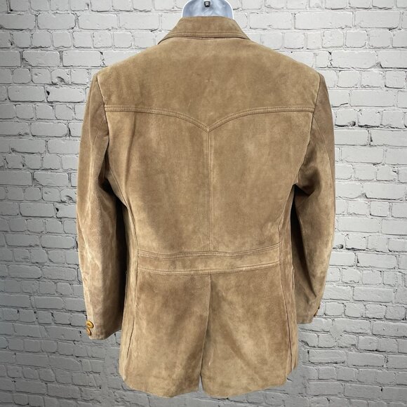 VTG William Barry Brown  Raw Pork Velour Leather Jacket Collar USA Made Size 40 - Picture 2 of 13